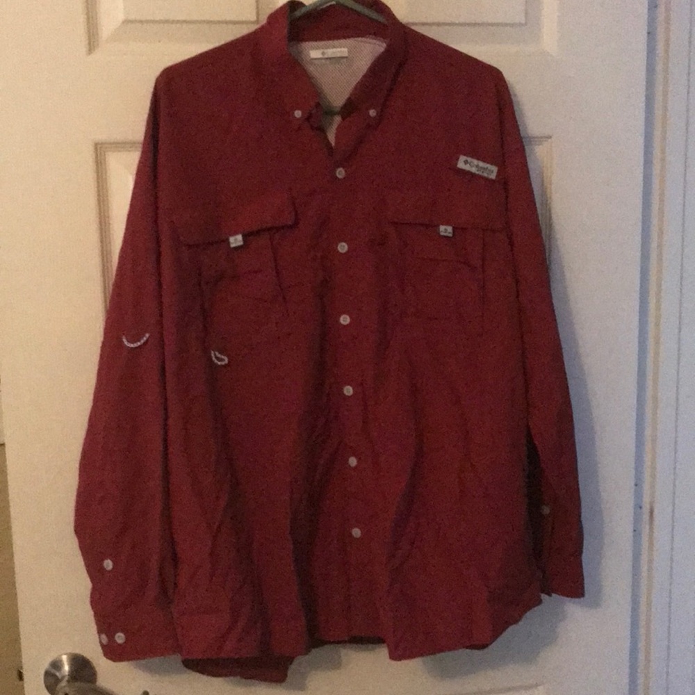 Red Columbia Long Sleeve Shirt